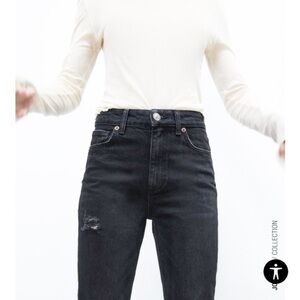 Zara slim ankle ripped jean